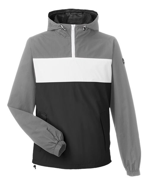 Nautica Unisex Windward Anorak Hooded Quarter-Zip Jacket in Graphite/White/Black