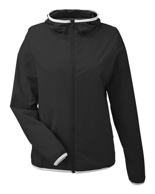 Nautica Women's Stillwater Hooded Windbreaker in Black