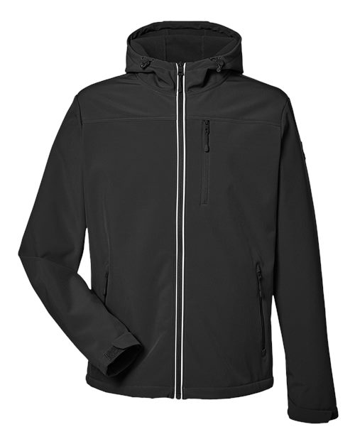 Nautica Men's Wavestorm Hooded Soft Shell Jacket in Black