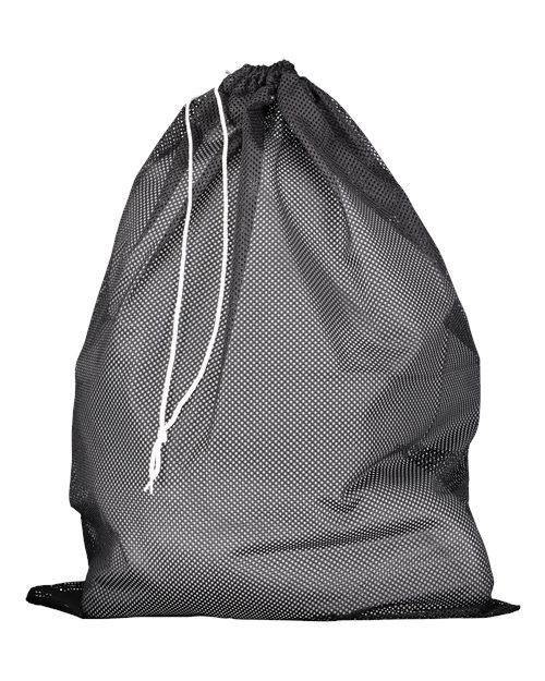 Russell Athletic Mesh Laundry Bag in Black, front view
