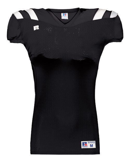 Russell Athletic Youth Canton Football Jersey in Black/White, front view
