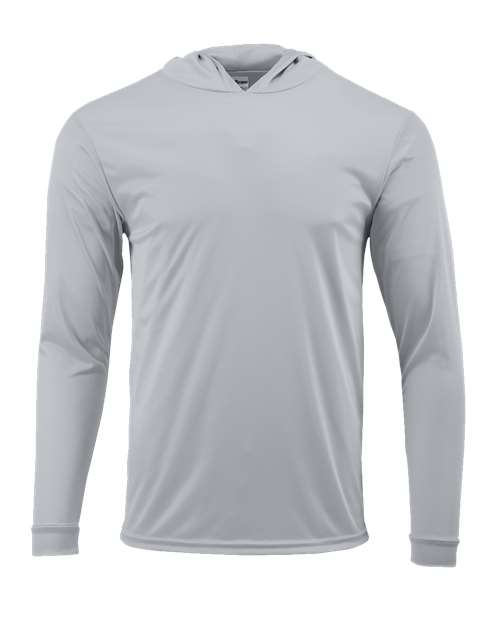 Paragon Youth Bahama Performance Hooded Long Sleeve T-Shirt in Aluminum