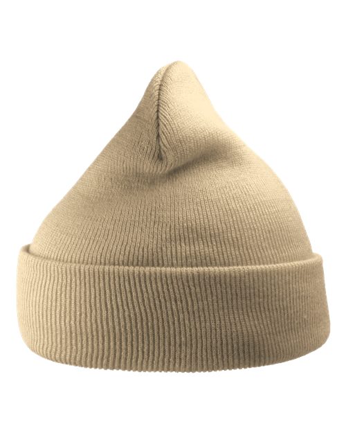 Atlantis Headwear Sustainable 12" Knit Beanie in Beige