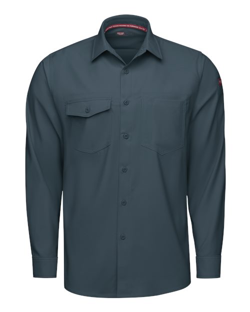 Red Kap Men's Cooling Long Sleeve Work Shirt in Arctic, front view