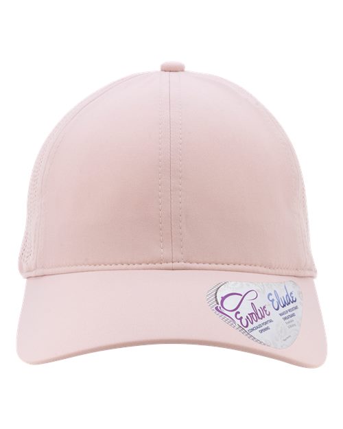 Infinity Her Women's Perforated Performance Cap in Dusty Pink/Floral, front view