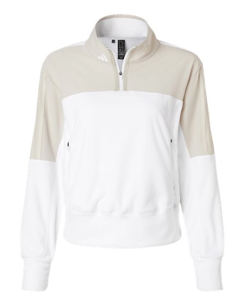 Adidas Women's Fleece Quarter-Zip Pullover in Alumina