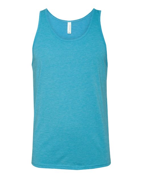 BELLA + CANVAS Unisex Triblend Tank in Aqua Triblend, front view