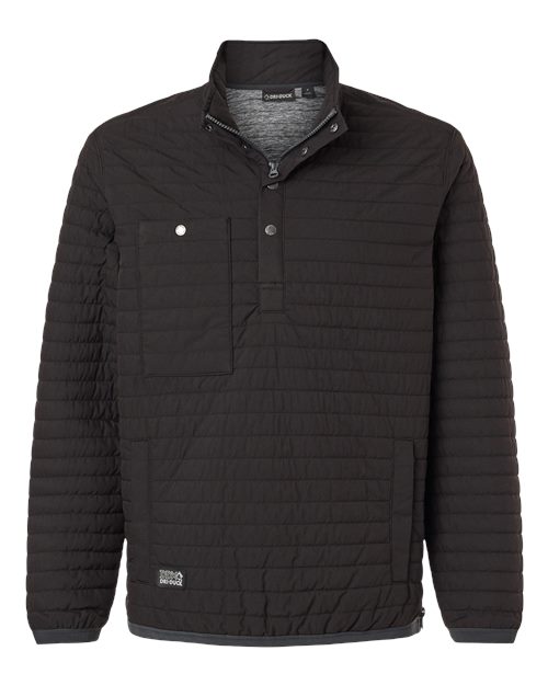 DRI DUCK Men's Keystone Quilted Pullover in Black, front view