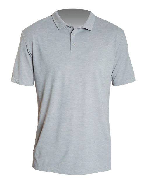 ANETIK Men’s Low Pro Tech Polo in Alloy Heathered, front view