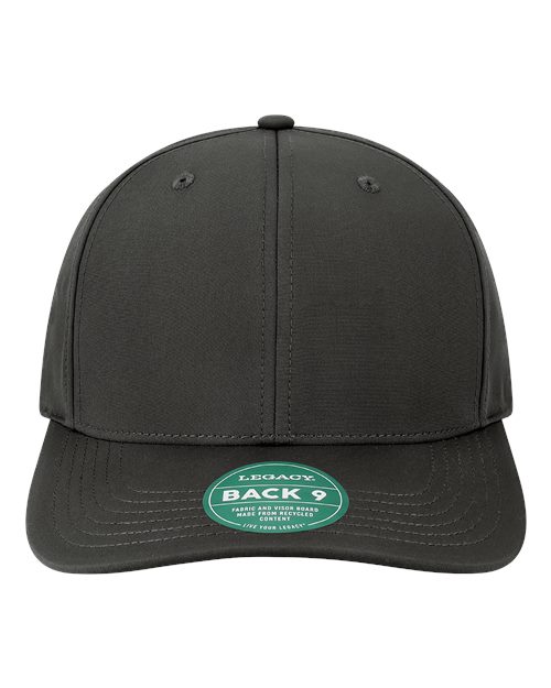 LEGACY Back Nine Cap in Black, front view