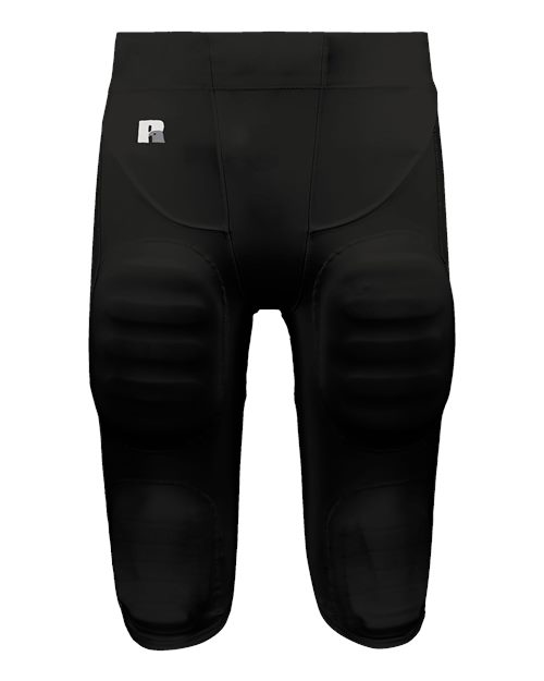 Russell Athletic Youth Beltless Football Pants in Black, front view