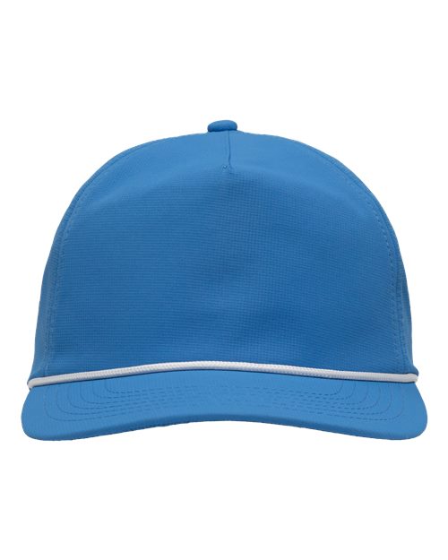 Sportsman Five-Panel Ripstop Cap in Azure Blue, front view
