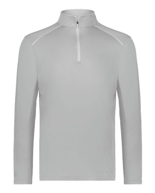 Holloway Men's CoolCore® Quarter-Zip Pullover in Athletic Grey, front view