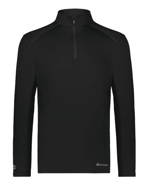Holloway Youth CoolCore® Quarter-Zip Pullover in Black