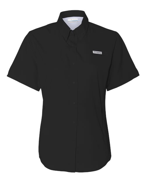 Columbia Women's PFG Tamiami™ II Short Sleeve Shirt in Black, front view