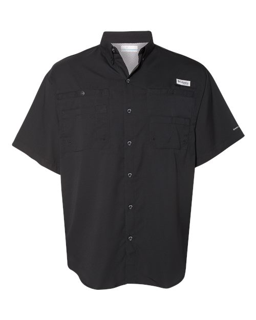 Columbia Men's PFG Tamiami™ II Short Sleeve Shirt in Black, front view
