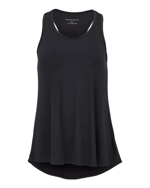 Boxercraft Women's Bamboo Tank Top in Black, front view
