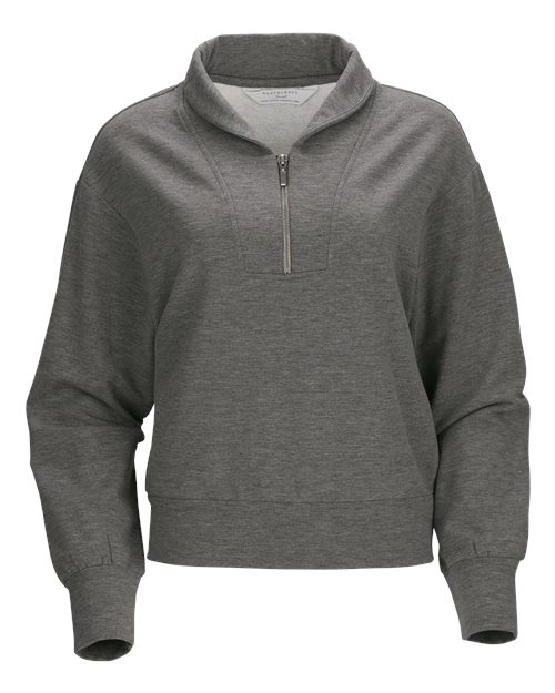 Boxercraft Women's Dream Crop Fleece Quarter-Zip in Black Heather