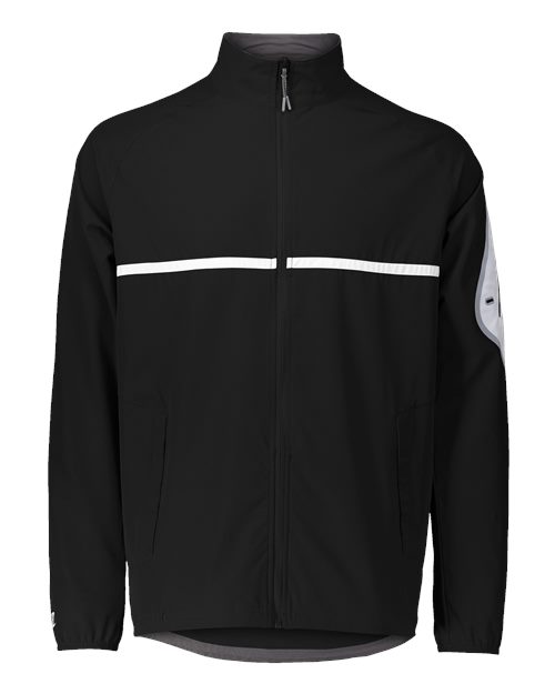 Holloway Unisex Weld Jacket in Black/White, front view