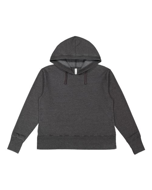 LAT Women's Vintage Wash Hoodie Sweatshirt in Washed Black
