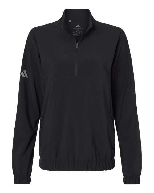 Adidas Women's Stretch Woven Half-Zip Pullover in Black