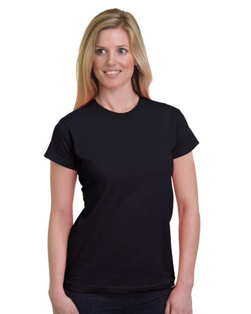 Bayside Women's USA-Made Fine Jersey T-Shirt in Black