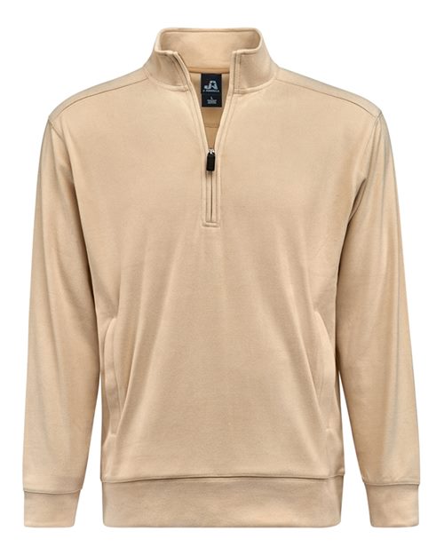 J. America Unisex Element Fleece Quarter-Zip Sweatshirt in Almond
