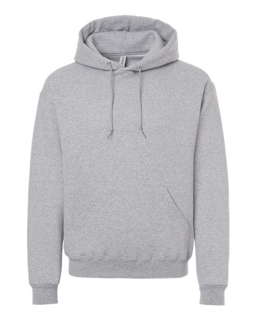 JERZEES Unisex Rugged Hooded Sweatshirt in Athletic Heather, front view