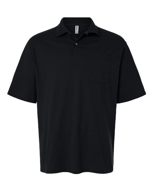JERZEES Men's Dri-Power® Polo with Pocket in Black