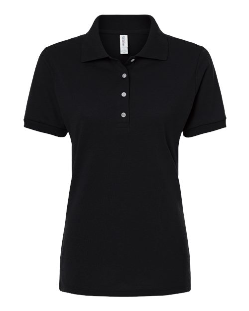 JERZEES Women's Dri-Power® Polo in Black, front view