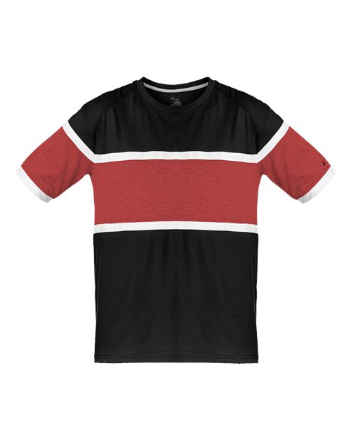 Badger Unisex United T-Shirt in Black/Red/White