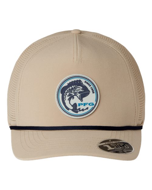 Columbia Tidal Pursuit™ 3D Stretch Snapback Cap in Ancient Fossil/Fish Circle Bass, front view