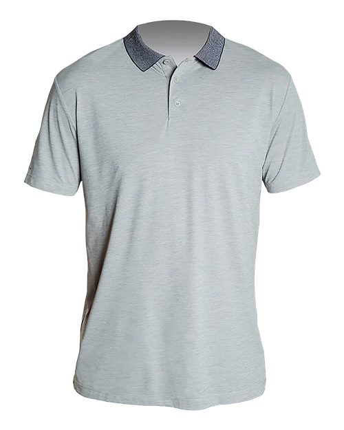 ANETIK Men's Transit Tech Polo in Alloy Heathered, front view