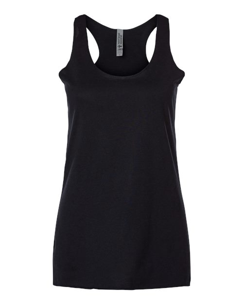 Next Level Women’s Triblend Racerback Tank Top in Black, front view