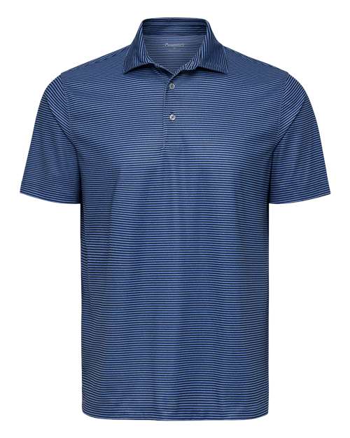 Paragon Men's Aiken Striped Polo in Blue Heather/Navy