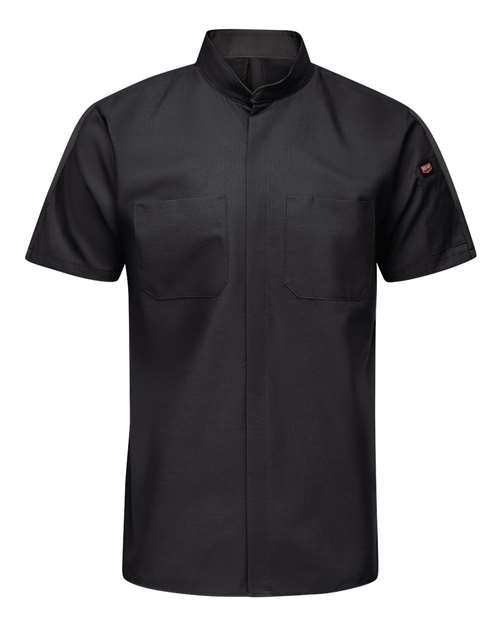 Red Kap Men's Tall Mimix™ Pro+ Short Sleeve Work Shirt With OilBlok in Black, front view