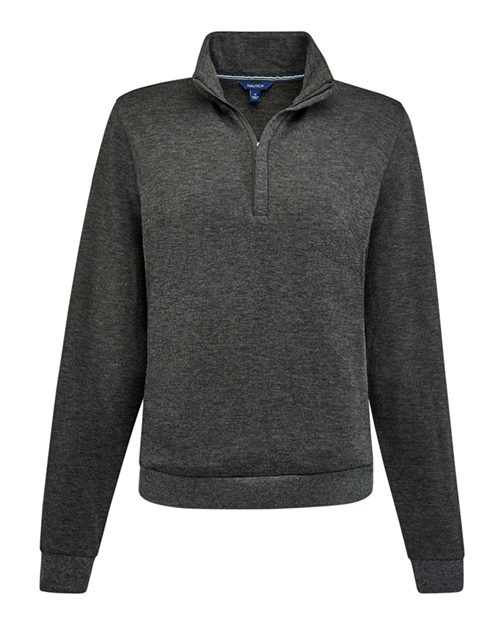 Nautica Women's Explorer Fleece Quarter-Zip Pullover in Charcoal Heather