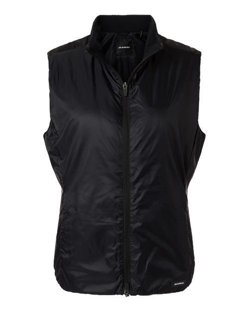Jaanuu Women's Phantom Insulated Vest in Black, front view