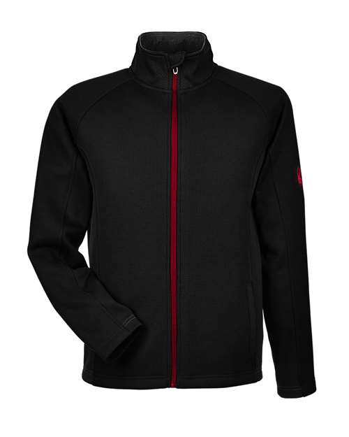 Spyder Men's Constant Full-Zip Sweater Fleece Jacket in Black/Red, front view