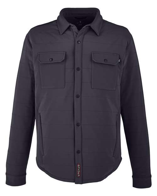 Spyder Men's Axis Insulated Shirt Jacket in Black, front view