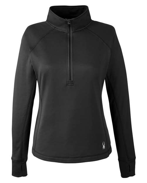 Spyder Women's Freestyle Half-Zip Pullover in Black, front view