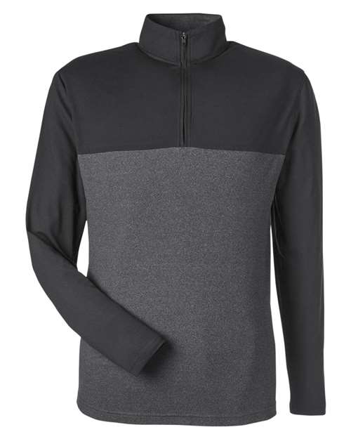 Spyder Men's Spyre Flex Colorblock Quarter-Zip Pullover in Black/Black Frost