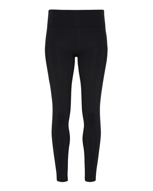 TriDri Women's Mesh Pocket Danica Leggings in Black, front view