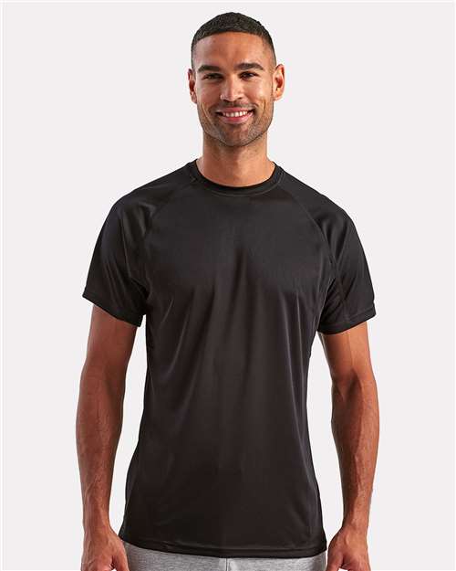 TriDri Unisex Panelled Tech T-Shirt in Black