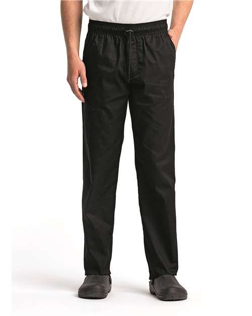 Artisan Collection by Reprime Artisan Collection by Reprime RP554 Chef Pants with Logo in Black, front view on model