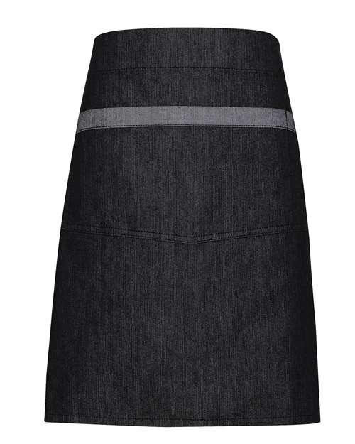 Artisan Collection by Reprime Domain Contrast Denim Waist Apron in Black Denim, front view