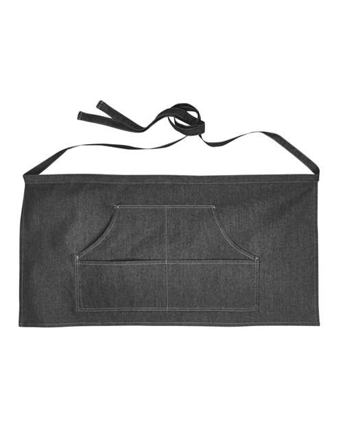 Artisan Collection by Reprime Jeans Stitch Denim Waist Apron in Black Denim, front view