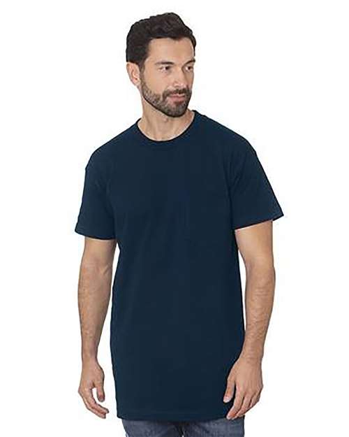 Bayside Men's Tall USA Made Pocket T-Shirt in Navy