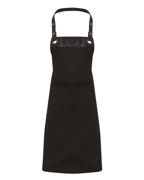 Artisan Collection by Reprime Espresso Bib Apron in Black/Black, front view