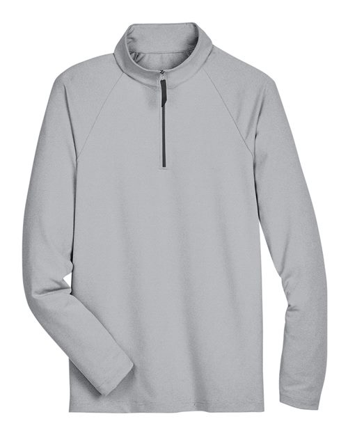 Devon & Jones Men's CrownLux Performance® Clubhouse Micro-Stripe Quarter-Zip Pullover in Black